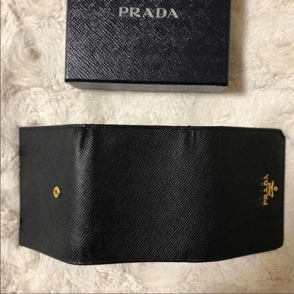 Black Prada Trifold Wallet - Picture 2 of 10